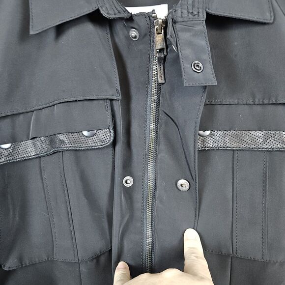 Calvin Klein Black Size L Chore Jacket/Coat Parka With 4 Front Pockets SPLOTCHES - Picture 9 of 16